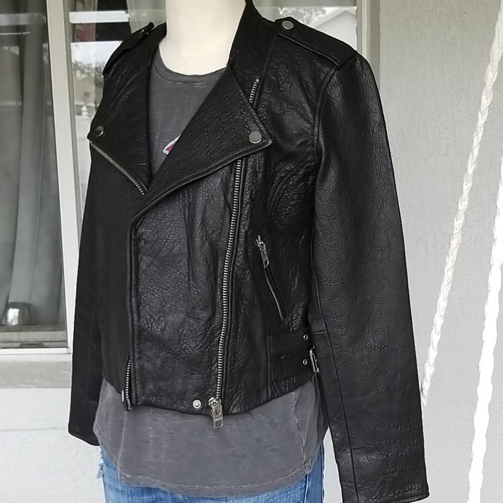 Lucky Brand Leather Moto Jacket